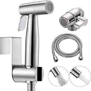 Kit Bidet Portatile Con Doccetta - Doppia Modalità Spruzzo, Acciaio Inox, Tubo 1.5m, Facile Installazione - Foto 9