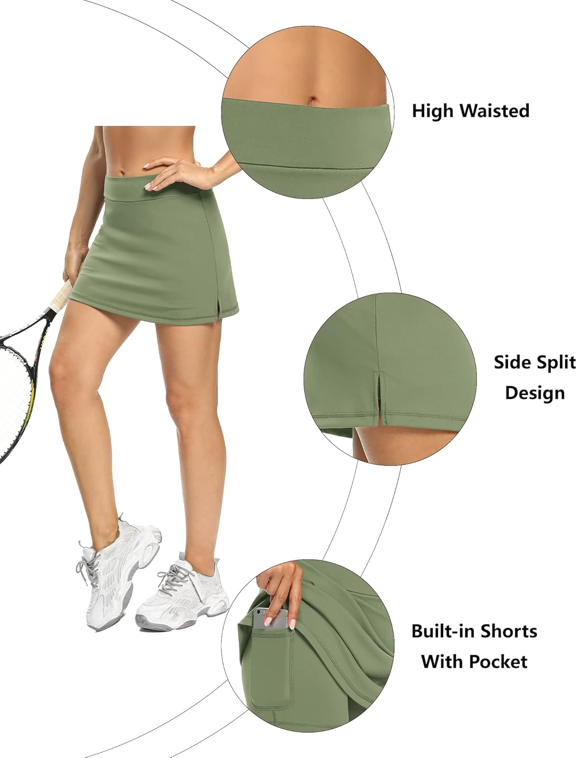 LouKeith Tennis Skirts for Women Golf Athletic Activewear Skorts Mini Summer Workout Running Shorts with Pockets - Image 3