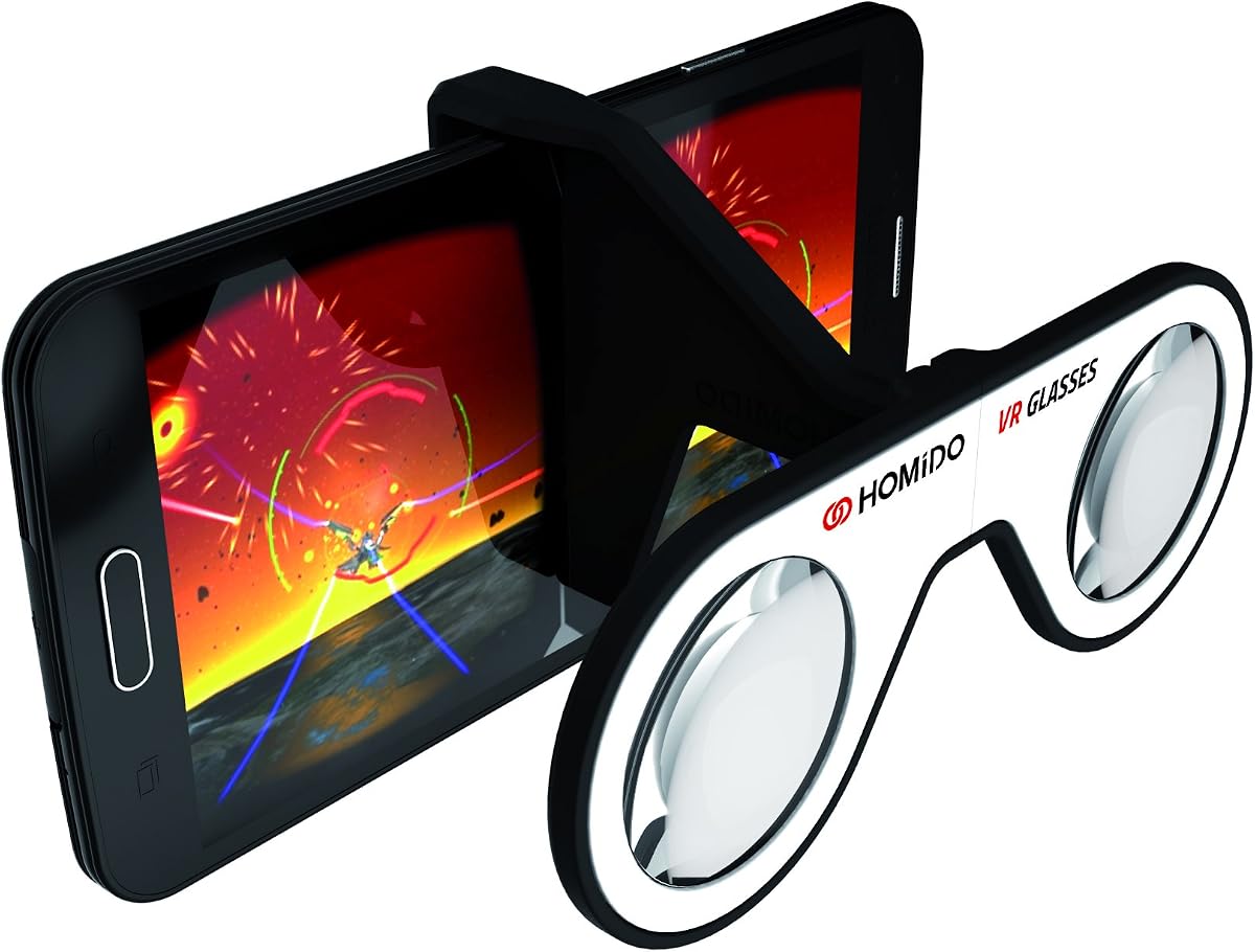Homido Mini gafas de realidad virtual para teléfonos inteligentes Auriculares VR plegables compatibles con teléfonos móviles iPhone y Android Juegos VR y películas en 3D