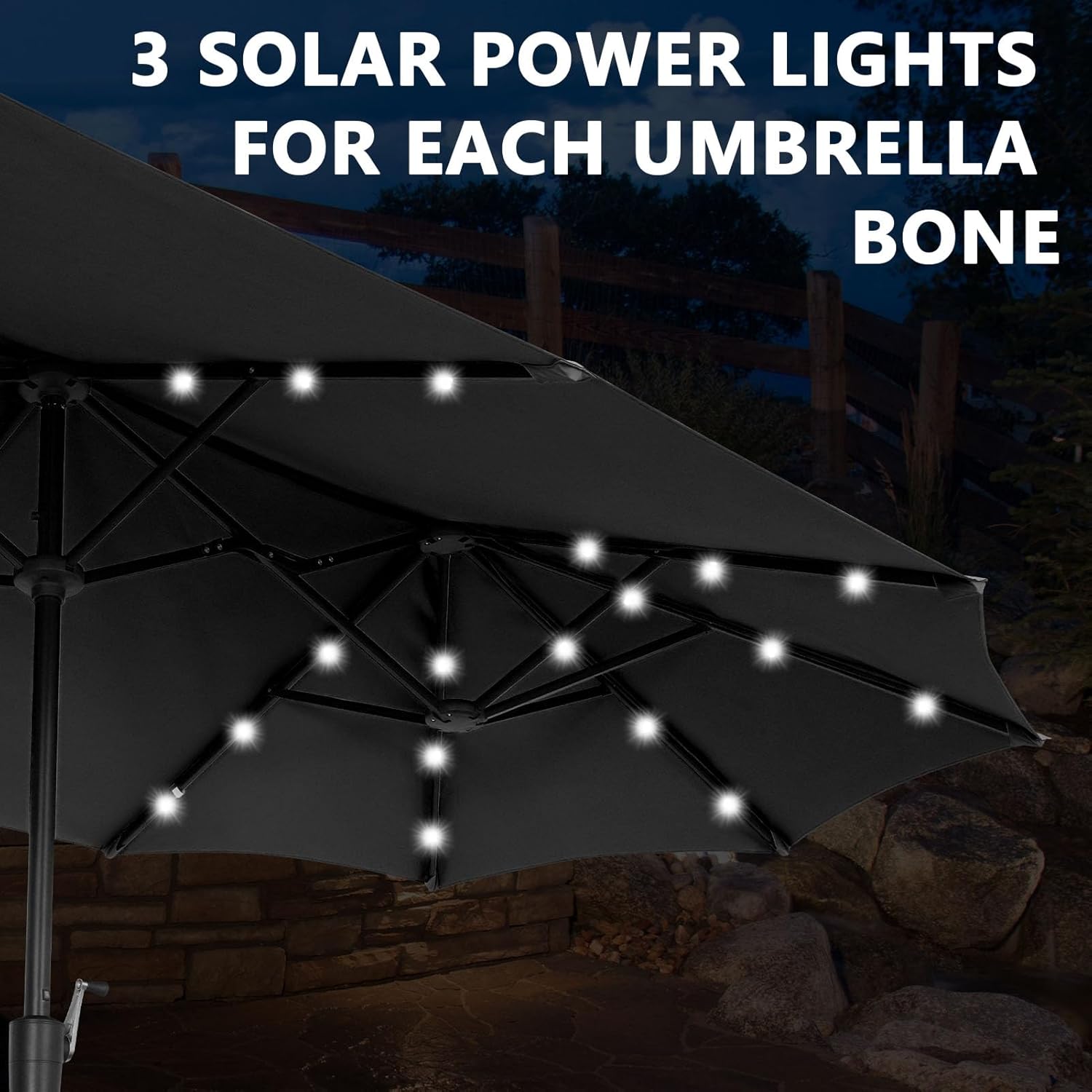 Ainfox 13ft Large Patio Umbrella with Base, Double-Sided Big Outdoor Umbrella for Poolside