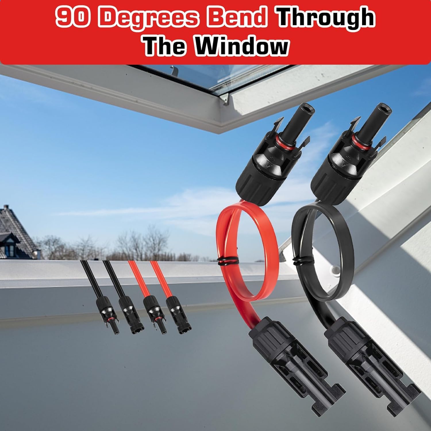 Solarkabel Fensterdurchführung Balkonkraftwerk Kupplung 35/50/100cm Solarkabel Fensterdurchführung Balkonkraftwerk Kupplung 35/50/100cm