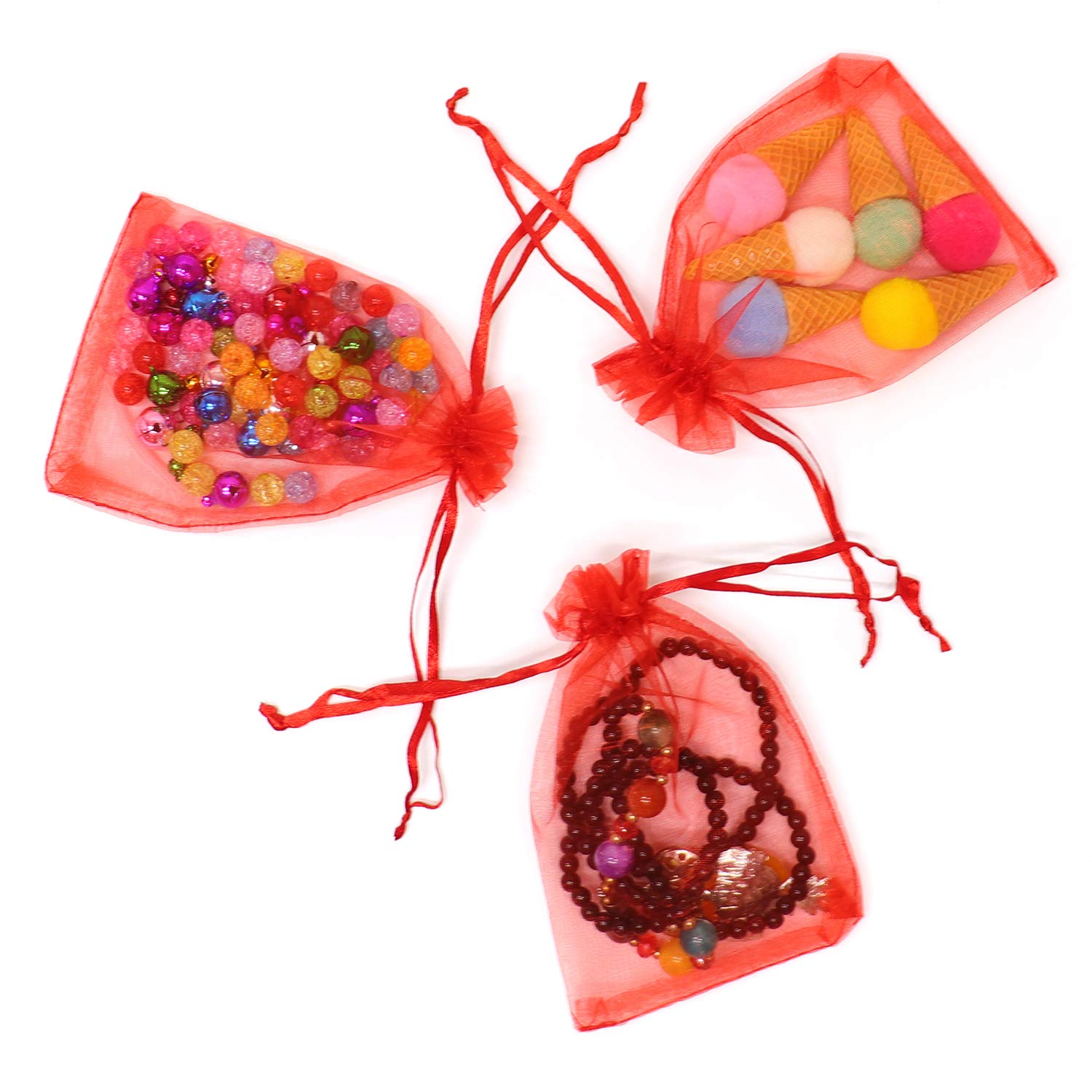 Dealglad - Set de 100 bolsitas de organza, con cordón, adecuadas para fiesta, boda, regalos
