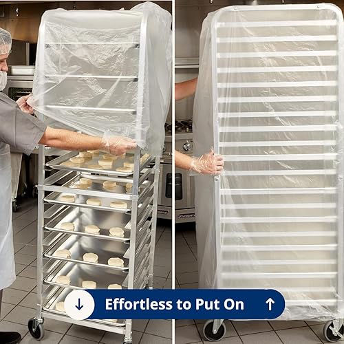 Miniatura 7 de FSE Cubiertas desechables de grado comercial para bandejas/panecillos, 20.25 pulgadas de ancho x 26 pulgadas de profundidad x 69 pulgadas de alto,