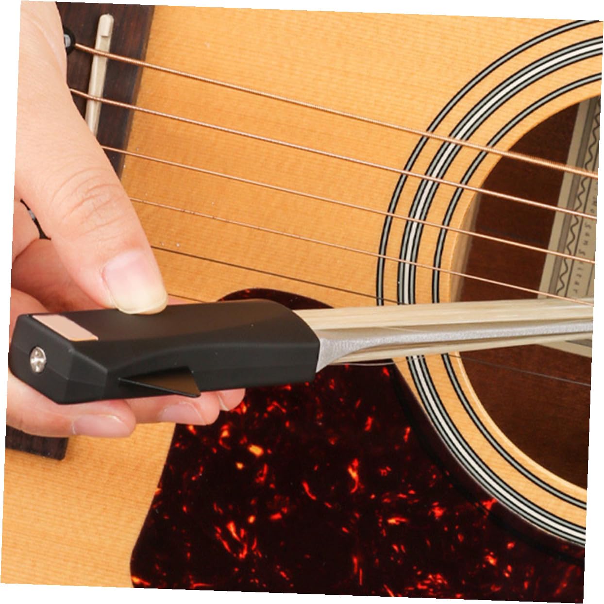 Arco per Chitarra Classica in Lega di Alluminio Khaki | Doppio Uso per Chitarra e Violino, Previene L’usura delle Corde, Cambio Rapido