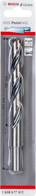 Bosch Professional PointTeQ HSS Twist Drill Bit (for metal, reduced shank, 12 x 101 x 151 mm, accessories for drill driver)