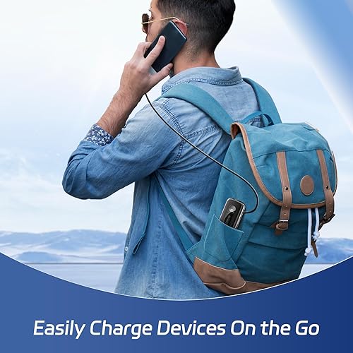 Miniatura 6 de SAMTWOS Cargador portátil de 10000 mAh, PD 30 W, cargador de batería de carga rápida integrado de 1.9 pies para viajes, batería de 2 salidas para