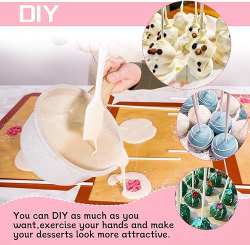 Vista 11 de 500 palitos de piruleta blancos de 4 pulgadas, palitos de papel para decoración de pasteles, postres, chocolate, galletas, dulces (0.118 in)