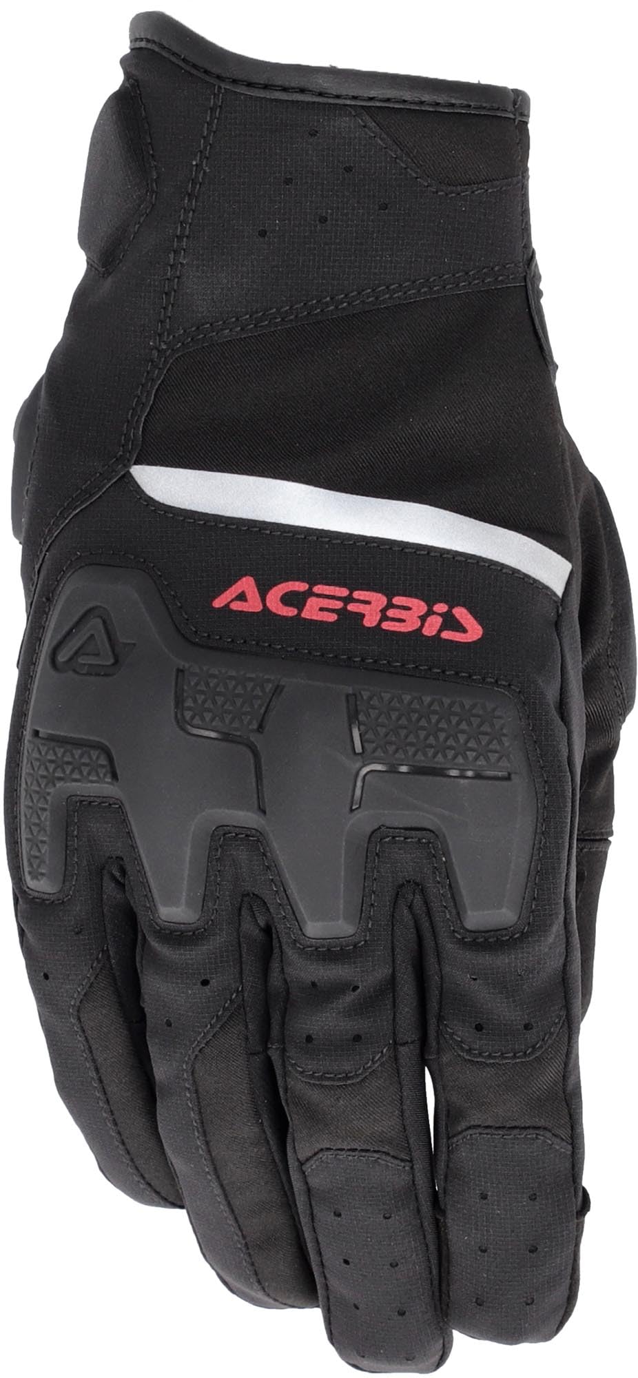 Acerbis X-Street WP wodoodporne rękawice motocyklowe, czarny/czerwony, L