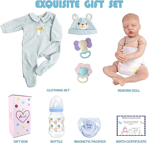 Miniatura 7 de Aori Muñecas realistas de bebé recién nacido, muñeca realista de bebé recién nacido, viene con kit de alimentación y caja de regalo