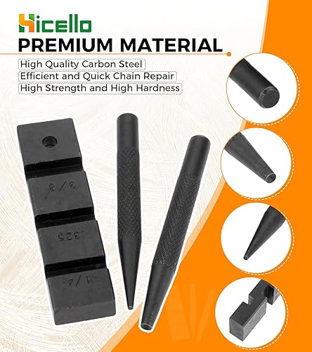 Miniatura 4 de Juego de 3 herramientas de reparación de motosierra de bolsillo, juego de herramientas de reparación de motosierra, remaches y herramienta de
