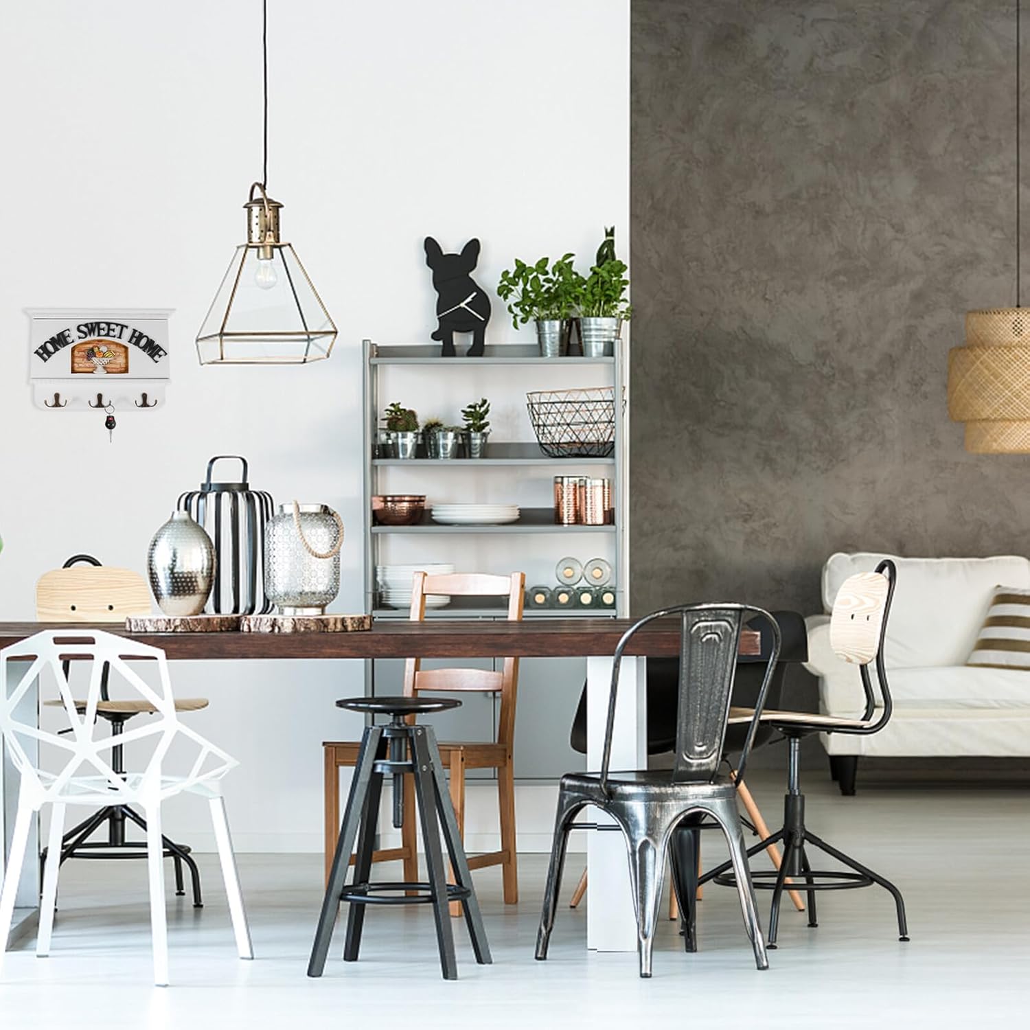 Vintage Wall Hanger with Shelf and Hooks, Retro Wall-Mounted Key Rack, Rustic Entryway Storage Hook for Home Organization and Cabin Decor