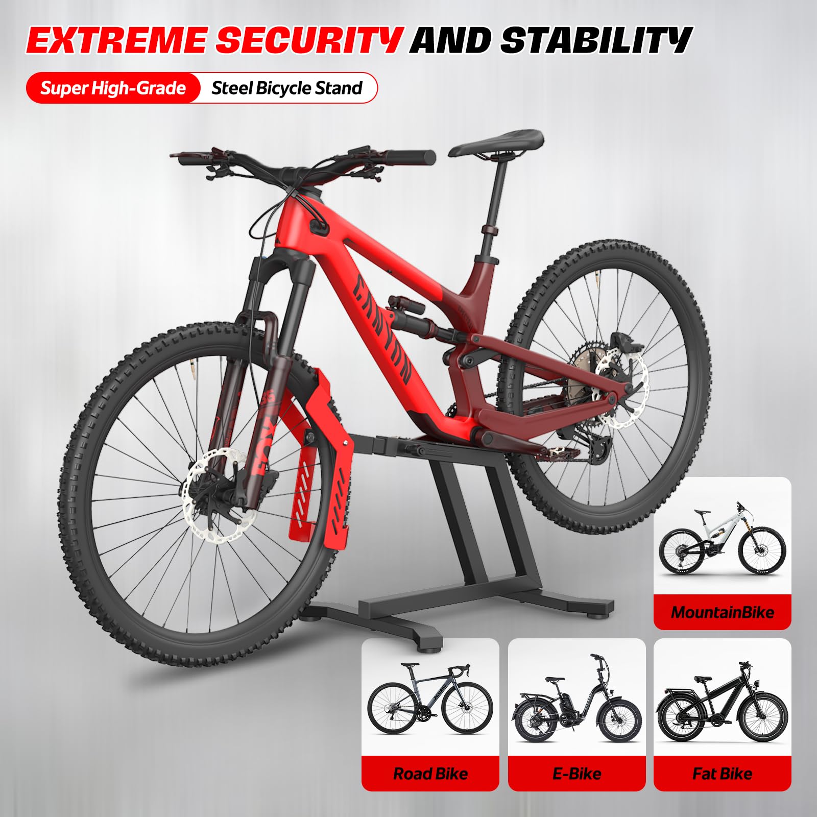 Béquille de vélo électrique - Support de réparation de vélo pour 24 à 29 | Construction en acier robuste, convient pour les vélos électriques avec moteur central, facile d'entretien