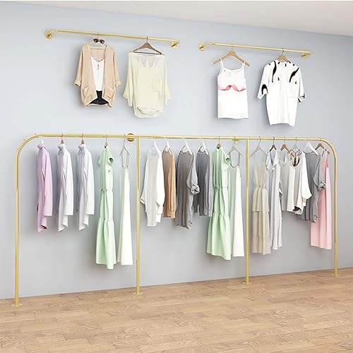 Miniatura 6 de Estante de ropa creativa Estante de la tienda de ropa, Soporte de exhibición de ropa de metal comercial Carril de ropa, Barra de ropa al por menor