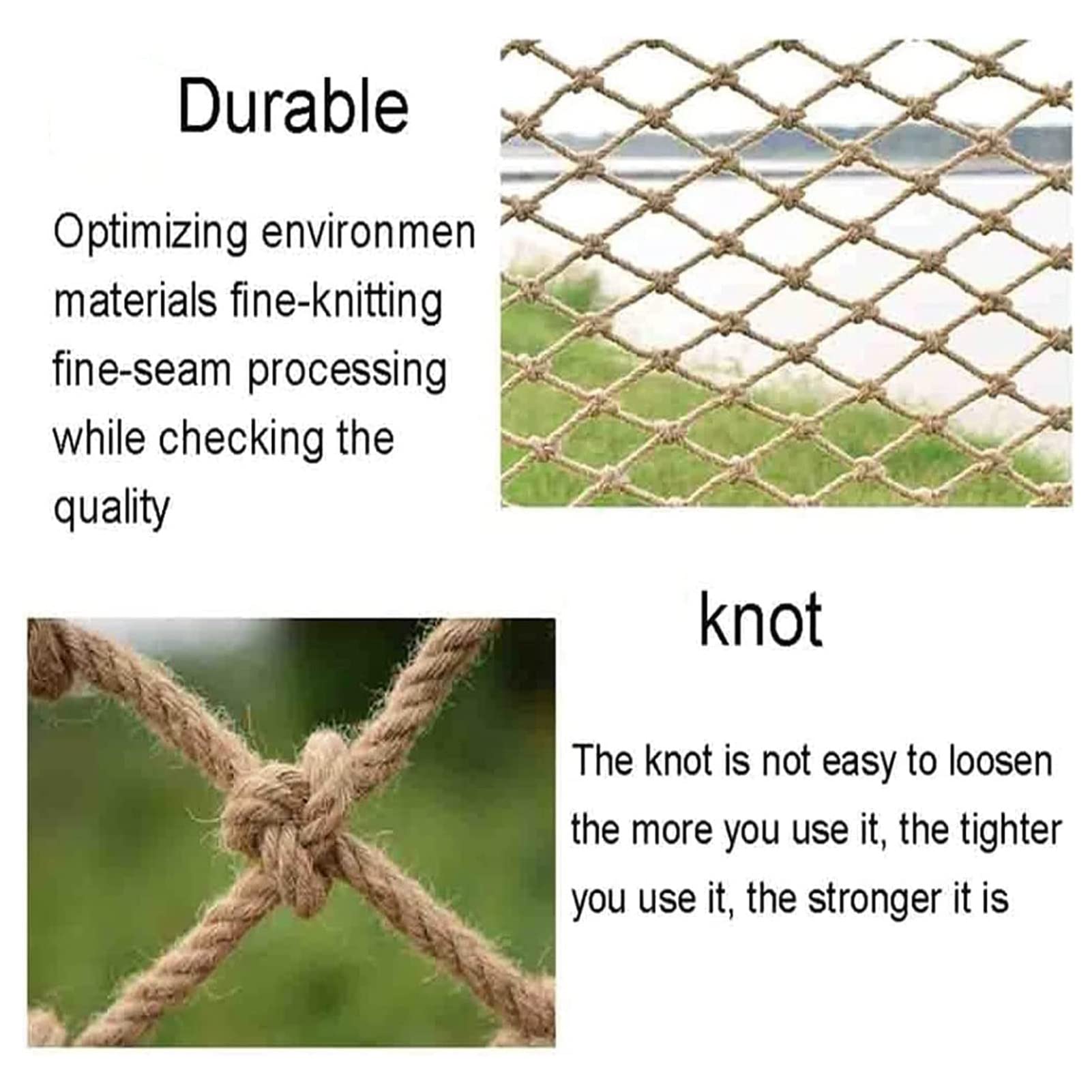 Dik Touw Net Decor 2×5m, Speeltuin Klimnet, Outdoor Klimnet Touw Dik 8mm, Mesh 10cm voor Outdoor&indoor, Tree House, Jungle Gyms