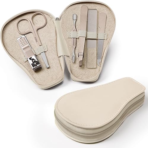 haakaa Cortauñas para bebé, kit de cuidado de uñas 6 en 1 con estuche de almacenamiento de poliuretano, tijeras de uñas, empujador de cutículas, 2