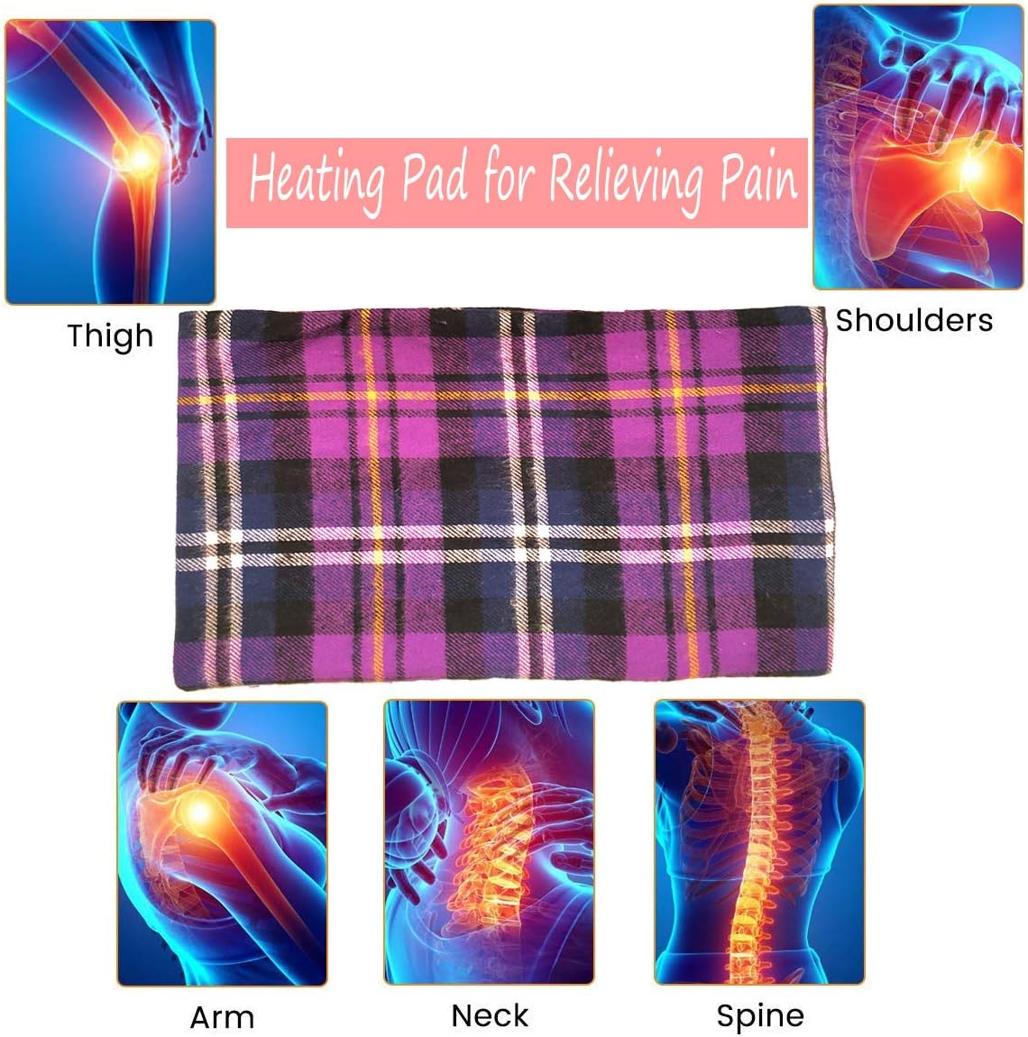 Heating Pads Reusable Microwaveable Natural Heating and Cooling Herbal Pack Hot Cold Therapy (Purple Heating Pad)