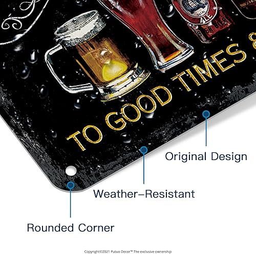 Miniatura 5 de Putuo Decor Letrero de metal con texto en inglés "Cheers Tows", letrero de barra para el hogar, bar, pub, hombre, cueva, decoración de pared con