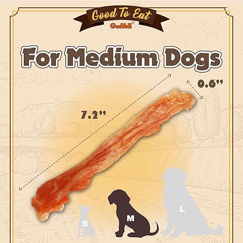 Miniatura 9 de Gootoe Golosinas de tendón de pavo para perros, cuerda (M) 3.17 onzas, 100% pavo de origen estadounidense, aperitivo natural, masticables prémium