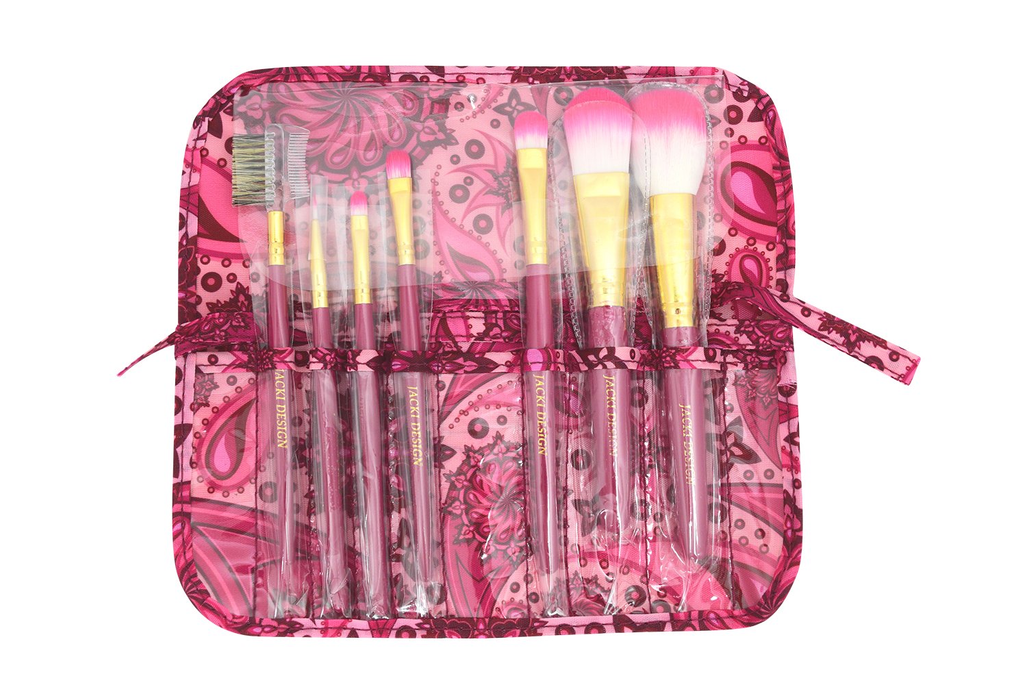 Jacki DesignSummer Bliss 7 Pc Make Up Brush Set And Bag Pink