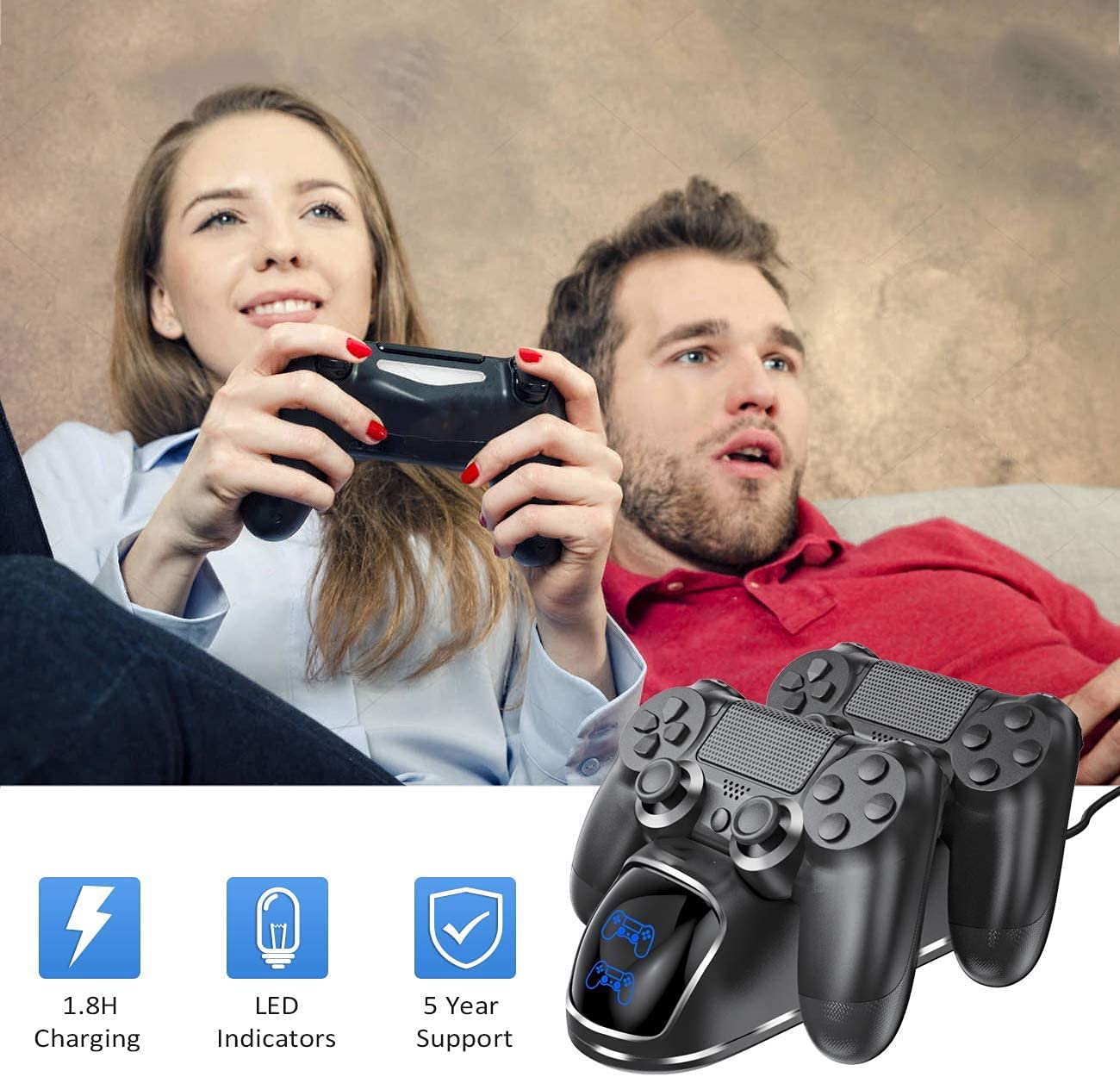New world Controller charger for PS4,For PS4 Controller Charger Controller Charging dock stand station with LED charging indicator for PS4 fat Ps4 Slim PS4 Pro model controller 4