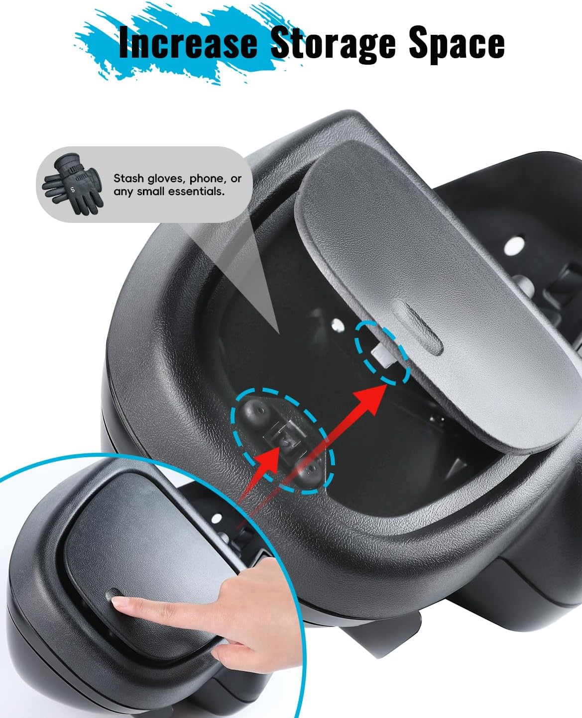 Vented Leg Fairings with Glove Boxes for Harley,Vivid Black Lower Vented Leg Fairings for Harley Touring Road King Glide, Street Glide, Electra Glide, Ultra-Classic 2014-2023 Accessories