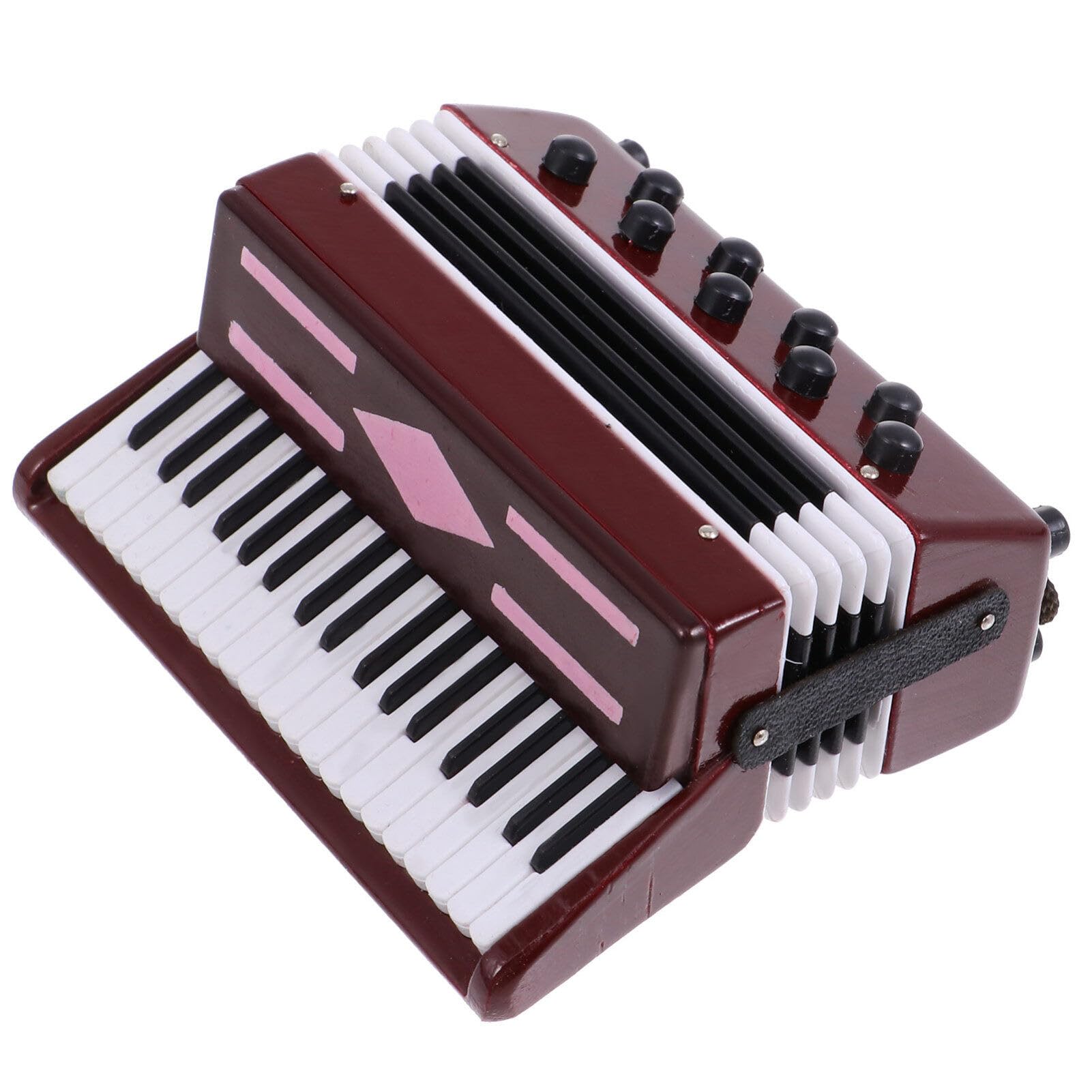 ibasenice Resin Adornment Accordion Adornment Desktop Decoration (Dark Red)