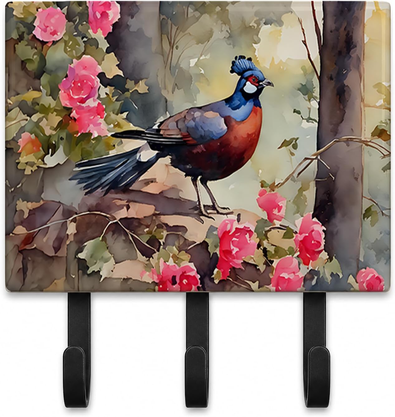 Caroline's Treasures Pheasant Decorative Ceramic Triple Wall Hook