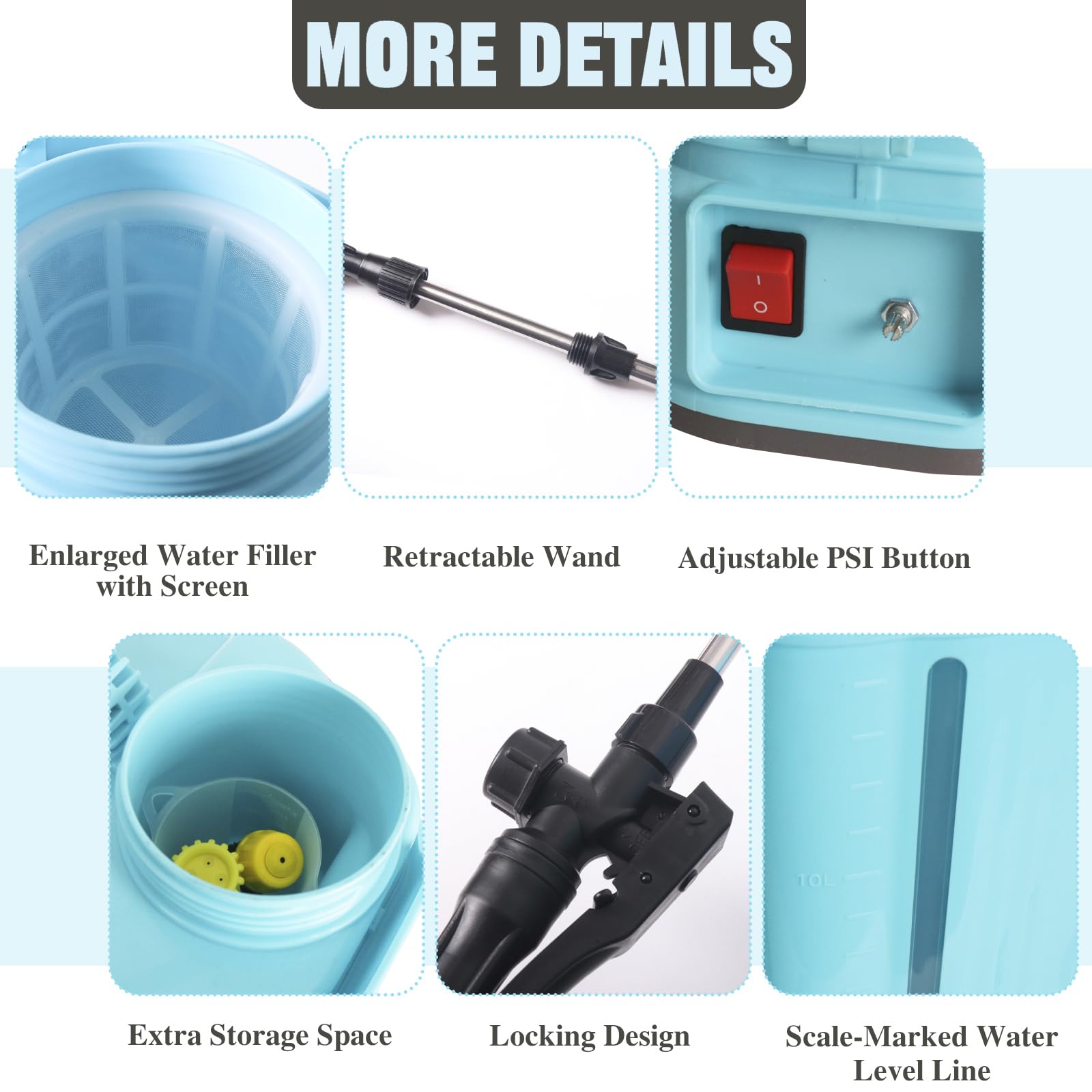 Pulverizador Eléctrico a Batería 16L - Fumigador de Mochila 12V con Presión Regulable Mochila Pulverizadora para Jardín y Agricultura