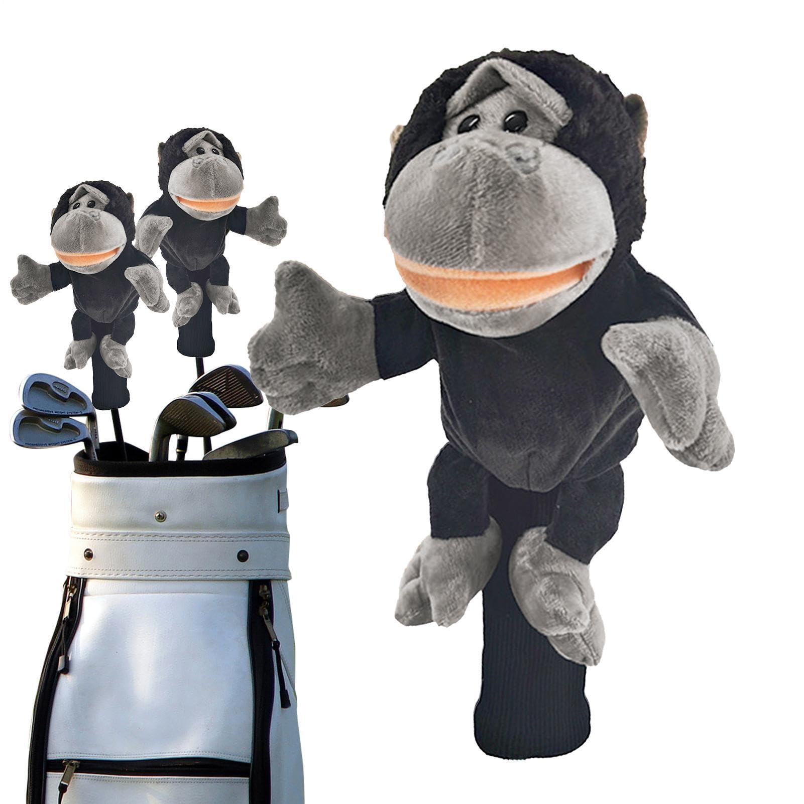 Fundas divertidas para palos de golf, fundas para palos de golf, divertidos animales de peluche, cubierta de cabeza, cubierta de diseño de animales, protector de palos suaves, accesorio de golf
