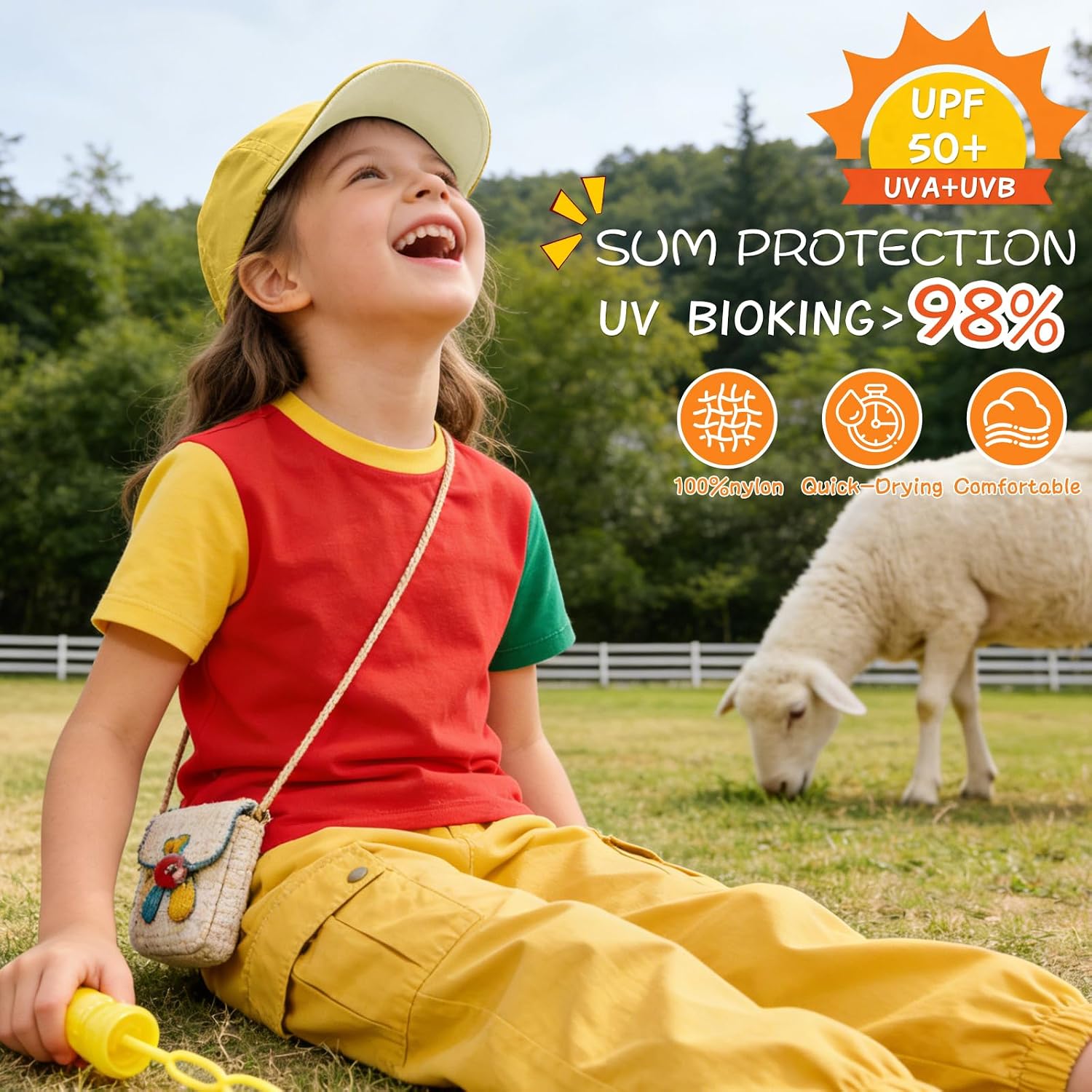 Reversible Baseball Cap for Girls and Boys Adjustable Foldable Lightweight Quick Dry Toddler Sun Hat Double- Sided Kids Hat