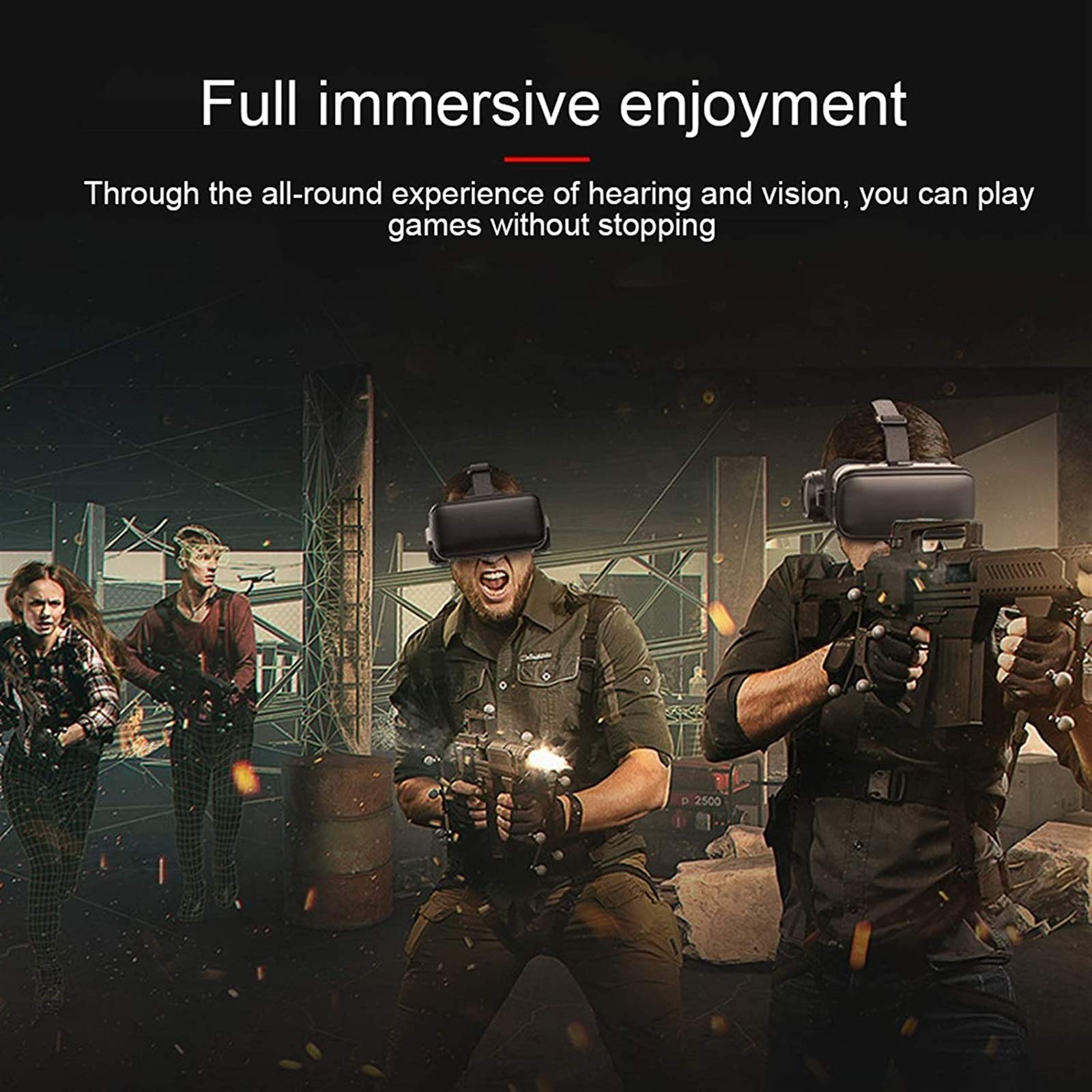 Occhiali VR 3D, Realtà Virtuale Visore, Realtà Virtuale VR Occhiali con Sportello Auricolare per Smartphone 4,7-6,0 Pollici, Regalo Perfetto di Natale e di Compleanno