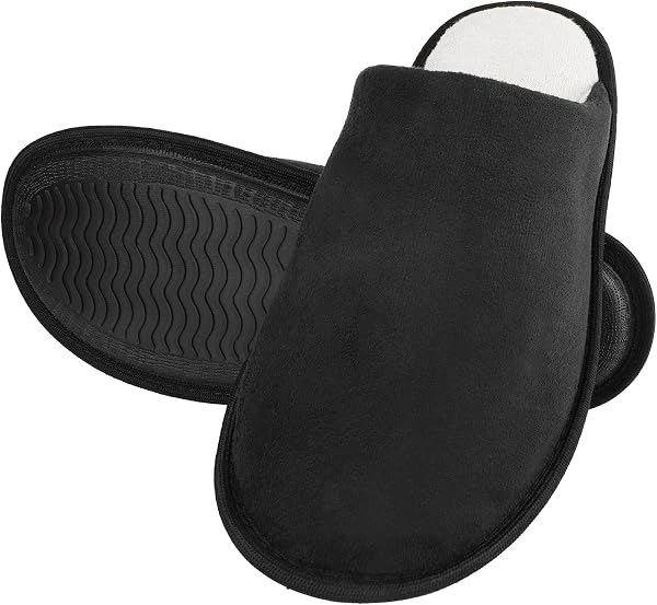 riemot Women's Men's Furry Warm Slippers, Memory Foam Slippers Comfortable Closed Toe House Slippers Shoes Anti Slip Sandals Lightweight Winter Indoor Slippers - 4