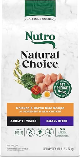 Vista 27 de Nutro Natural Choice Small Bites Alimento seco para perros adultos, receta de pollo y arroz integral, 13 libras.