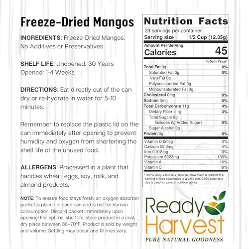 Miniatura 46 de Ready Harvest Alimentos liofilizados - Trozos de piña Almacenamiento de emergencia Alimentos integrales Lata #10 Vida útil de 30 años