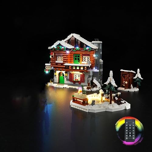 Miniatura 8 de Kit de iluminación LED para Lego Icons Alpine Lodge, luz LED compatible con modelos de bloques de construcción Lego 10325 (versión musical)