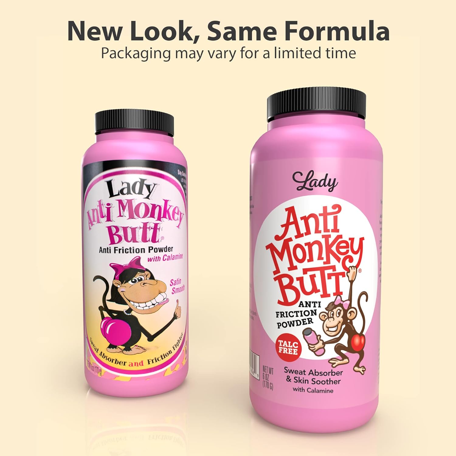 Lady Anti Monkey Butt - Women's Body Powder with Calamine - Prevents Chafing and Absorbs Sweat - Talc Free - 6 Ounces - Pack of 3 : Health & Household