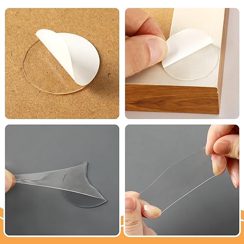 Miniatura 3 de JANYUN Cinta adhesiva de doble cara para paredes, tiras adhesivas extraíbles para colgar imágenes, masilla transparente de museo para manualidades,