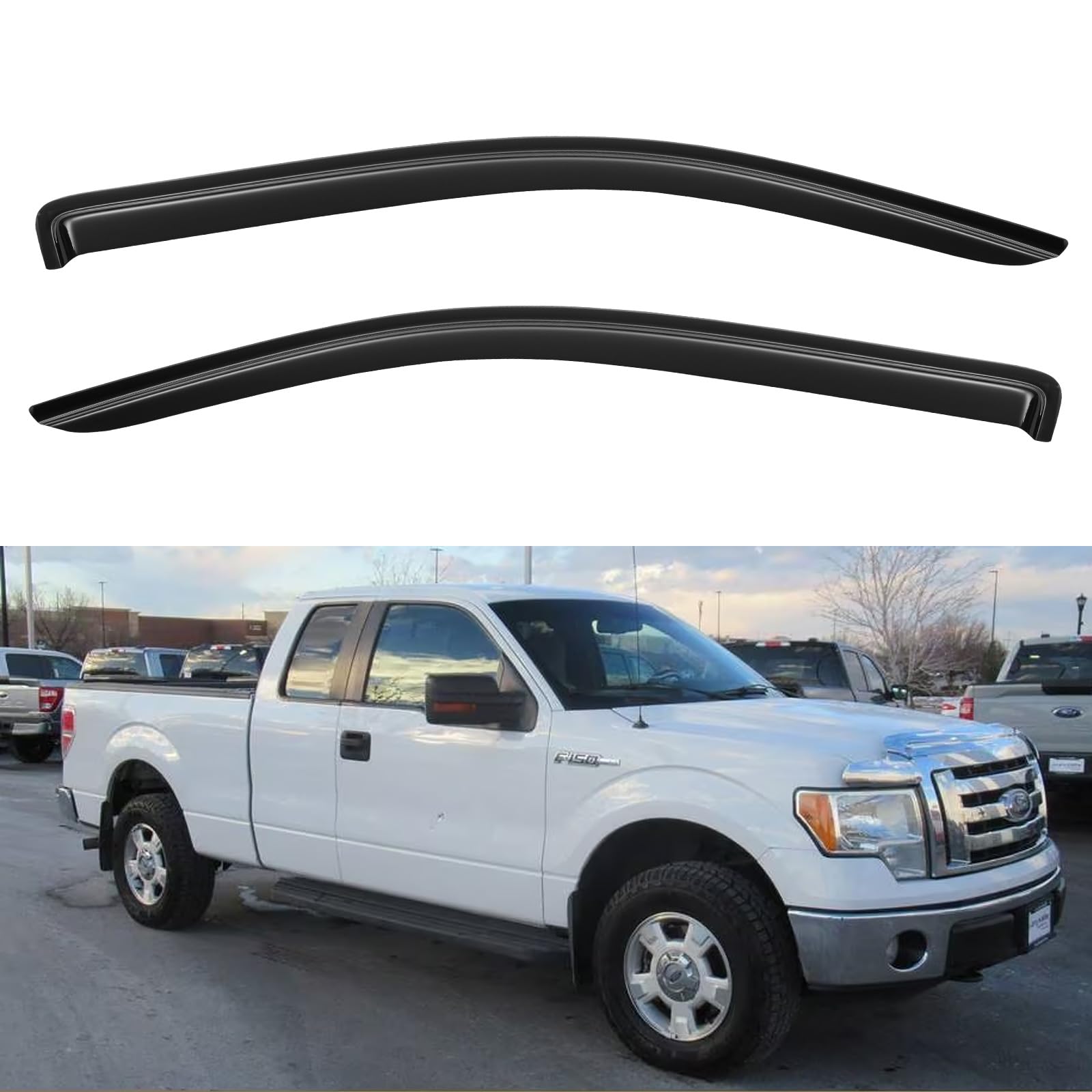 Photo 1 of MINOR DAMAGE FROM PREVIOUS USE Window Visors Rain Guards Shield for 2004-2014 Ford F150 SuperCab, Window Wind Deflectors Vent Shades for 2009-2014 F-150 Standard Cab/SuperCrew, 10-14 SVT Raptor SuperCrew 2004-2014 f150 standard