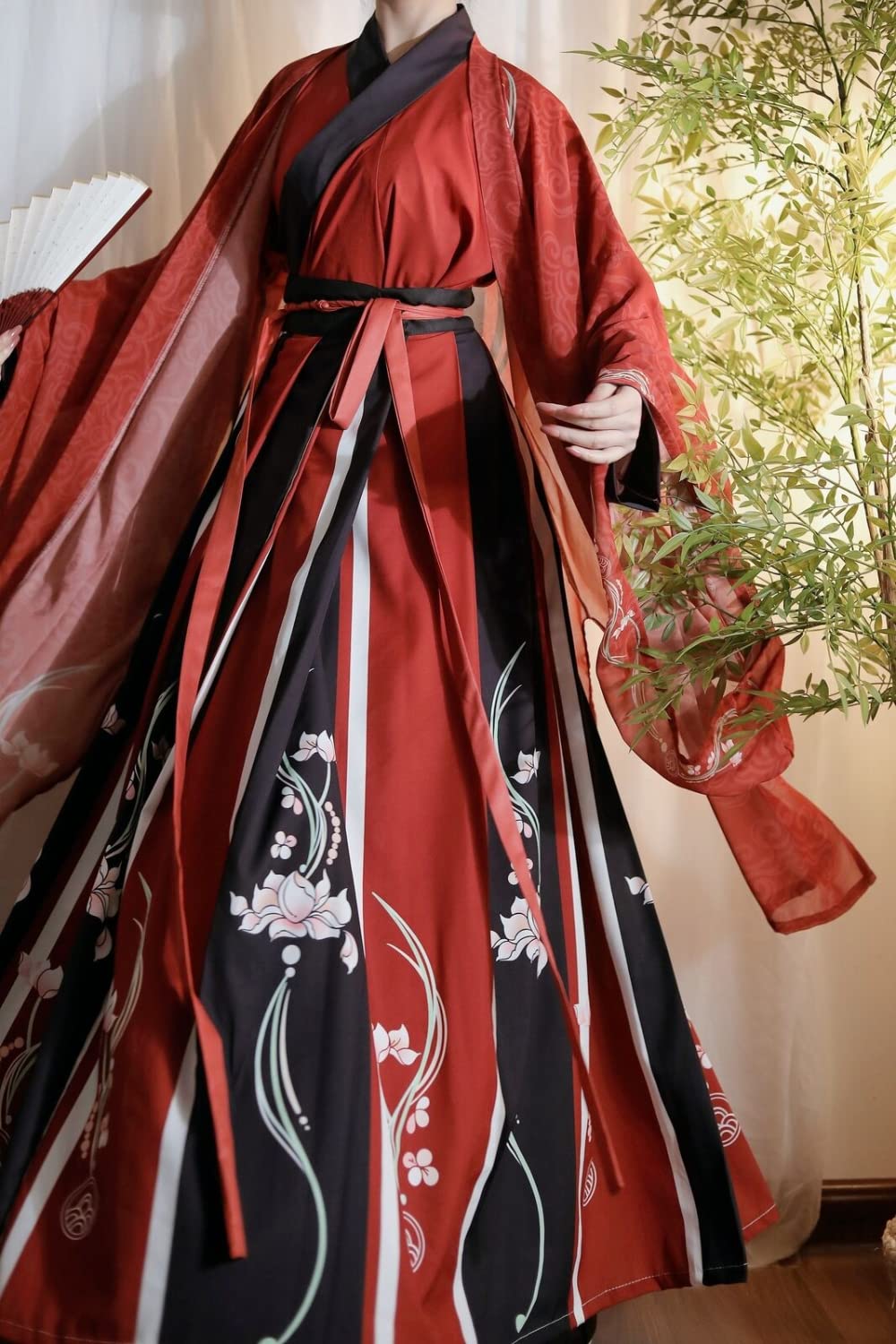 Występy sceniczne Cosplay，han chińska odzież， Chińskie starożytne zestawy Hanfu Cosplay strój dla dorosłych mężczyzn i kobiet(Schwarz,Large)