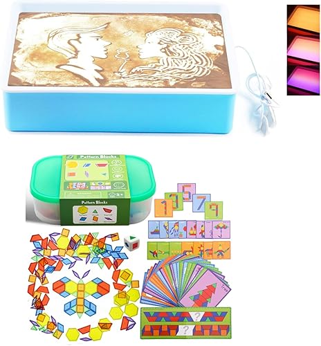 Miniatura 1 de Odoorgames Caja de luz de pintura de arena para niños  Mesa de arte de arena  Bandeja de arena para el aula  Mesa de actividades sensoriales para