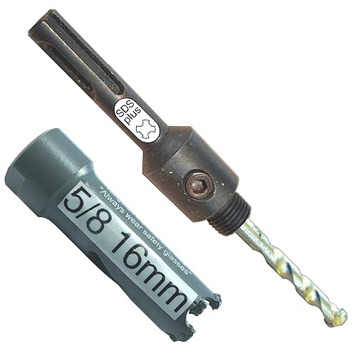 Sierra de agujero de 58 "para ladrillo y hormigón Inc SDS Sierra de agujero y taladro piloto Taladros TCT en mampostería pasar por materiales duros,