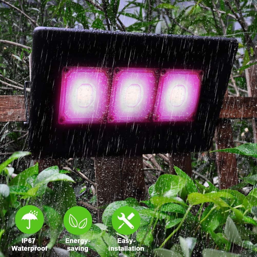 Profey Lampe Horticole, P600 Lampe Plante Interieur LED Spectre Complet, IP67 ETanche, Grow Light pour Une Culture Tout Au Long De L'AnnéE Avec Un éClairage De 270° - LumièRe Rose