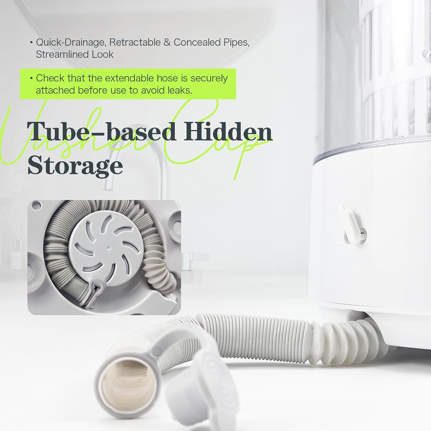 Underwear Washer and Dryer | Portable 4L Mini Washing Machine with Blue-light | Deep Cleans for Socks, Baby Small Clothes | Rechargeable Small Washer for Apartment, Dorm (BJ706-WHITE-4L) - 3