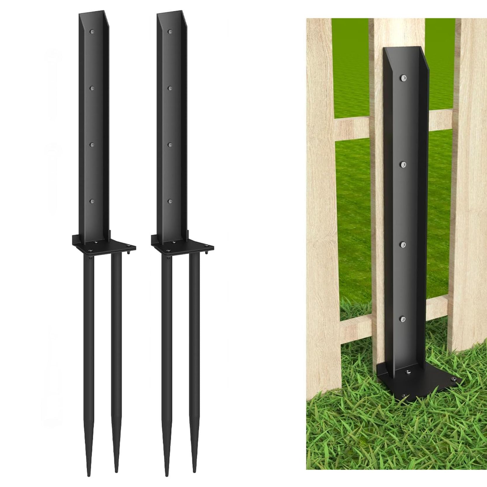 LQSYBHD Heavy Duty Fence Post Repair Kit Fence Post Anchor Post Anchor Ground Spike No Dig Drive-In Support for Leaning or Broken Fence Posts Fence Post Anchor Ground Spike(Color:2A)