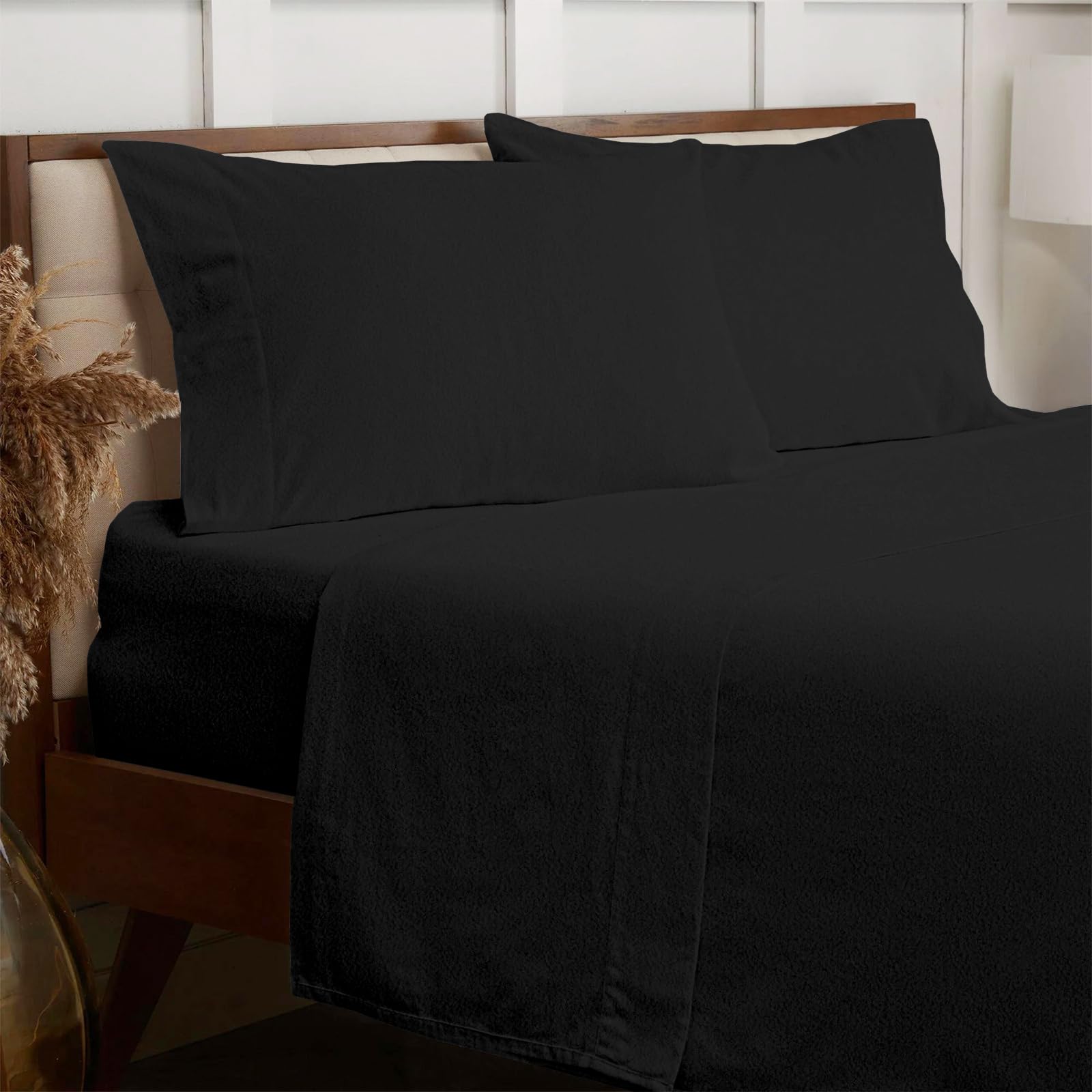 100% Brushed Cotton Soft Flannelette 30CM Fitted Sheets Double size Thermal Soft Luxury Warm Flannel Extra Deep Cozy Bottom Bed Cover
