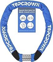 Vista 20 de Candado de Cadena para Bicicleta de 3.2 Pies de Largo, Alta Seguridad, Resistente, Antirrobo, Cerradura de Bicicleta con Combinación de 5 Dígitos