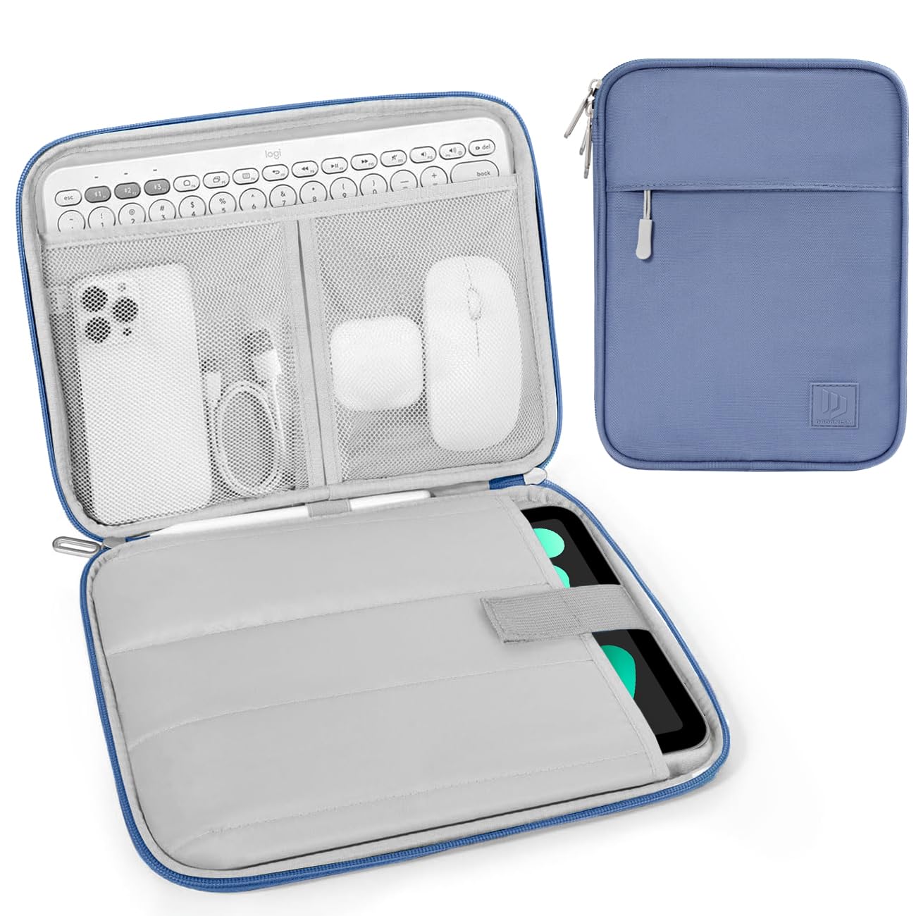 Dadanism 8-9" Tablet Borsa per iPad Mini 7/6 8,3" 2024/2021, iPad Mini 5/4/3/2/1 7,9", Galaxy Tab A9/Tab A7 Lite 8,7"/Tab A 8,0", Tab M8 8", Tab M9 9" 2023, Blu
