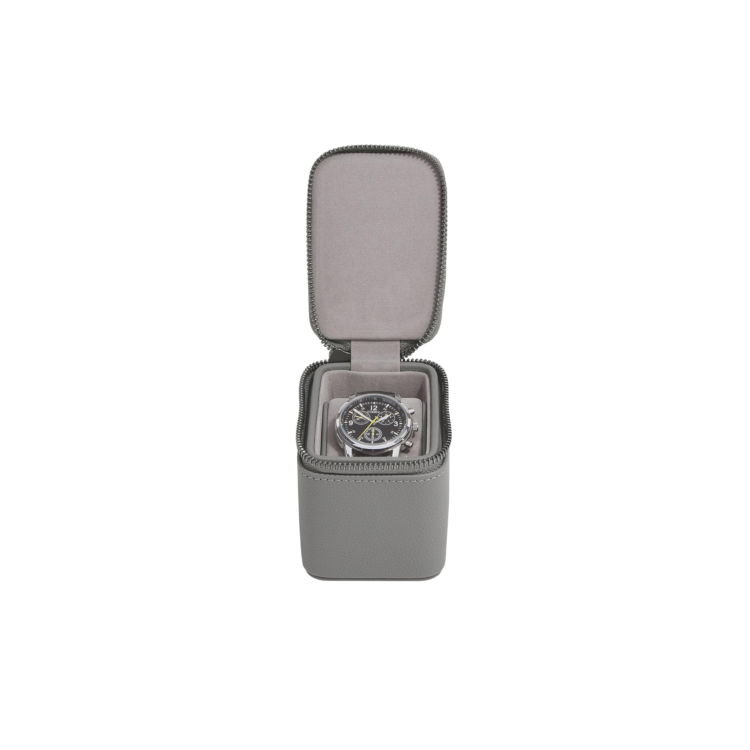 Stackers Slate Grey Small Zipped Watch Box