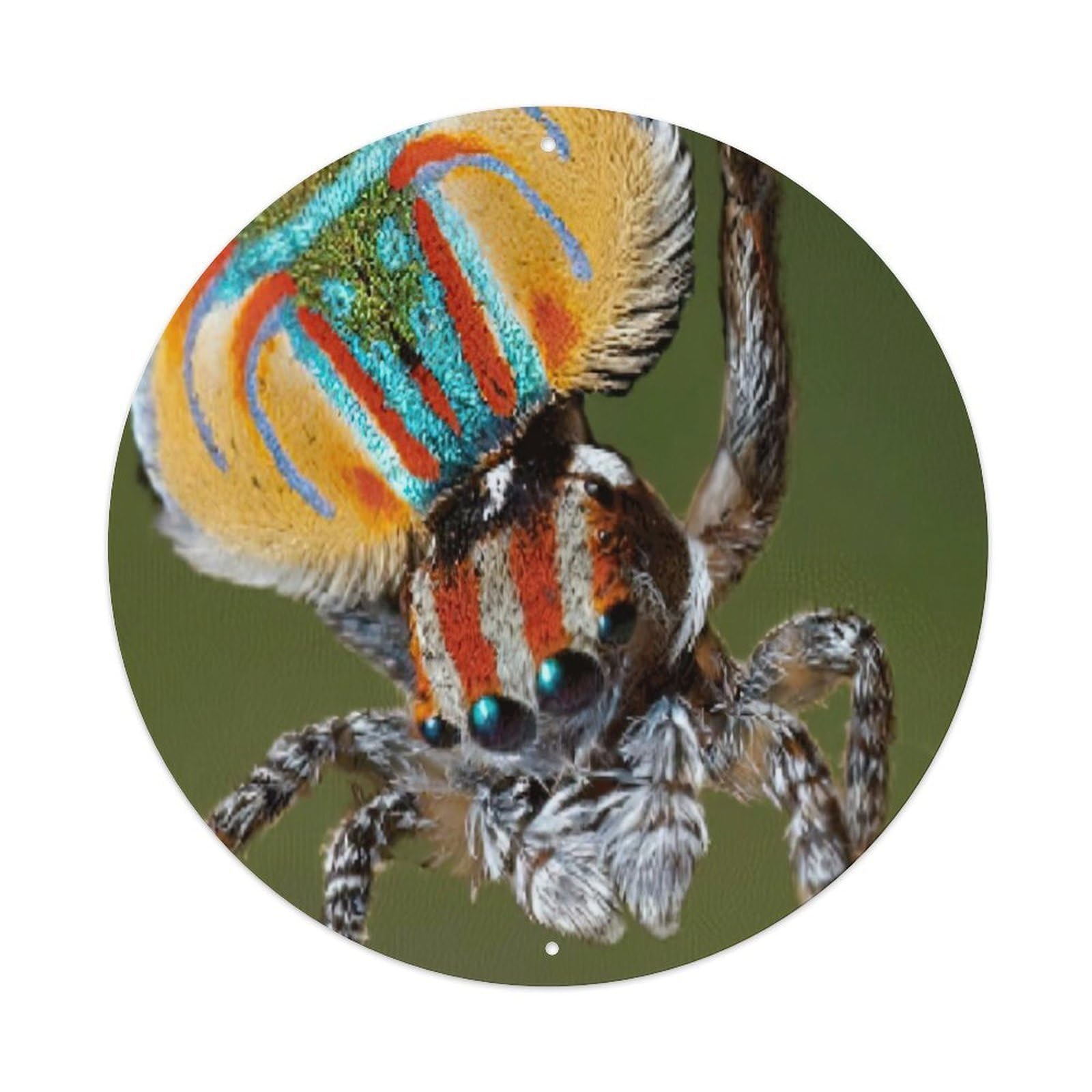 Insect Artwork Peacock Spider Vintage Metal Tin Sign Plaque Wall Decor for Cafe, Club Bar, Office, Garden Metal Poster 8x8Inch