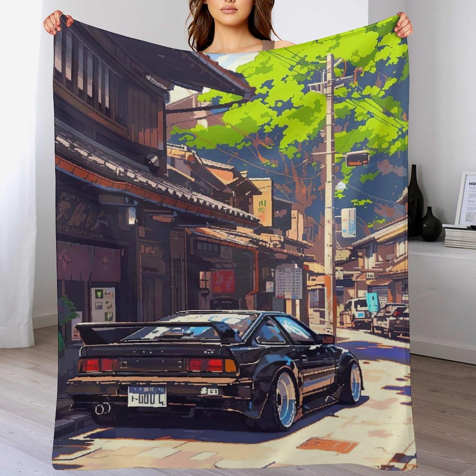 Couverture moelleuse de décoratifs voiture de sport cadeau idéal